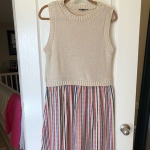 Zara sleeveless stripe sweater dress SIZE LARGE